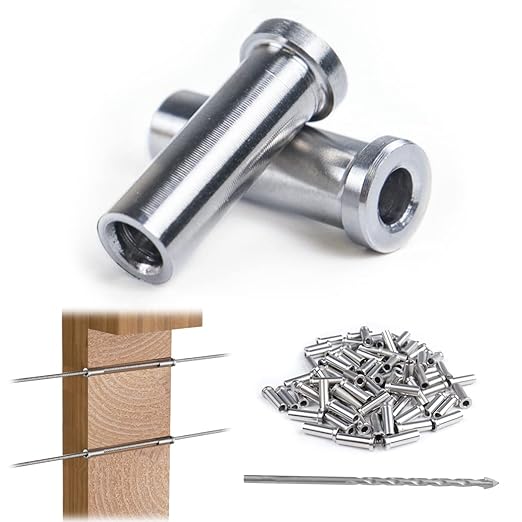 Muzata 100PCS Stainless Steel T316 Protective Sleeves Cable Railing Kit by Muzata