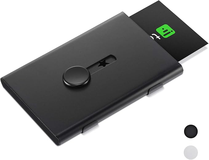 Tatuo 2 Pcs Black Silver Business Card Holder Thumb Drive Stainless Steel - Image 4