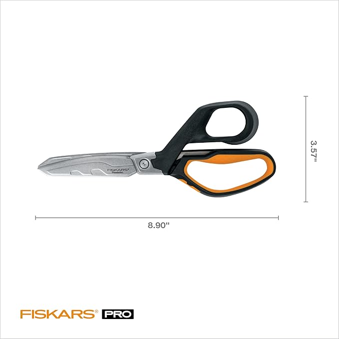 Fiskars PowerArc 8" Shop Shears, Heavy Duty Serrated Stainless Steel Scissors - Image 6
