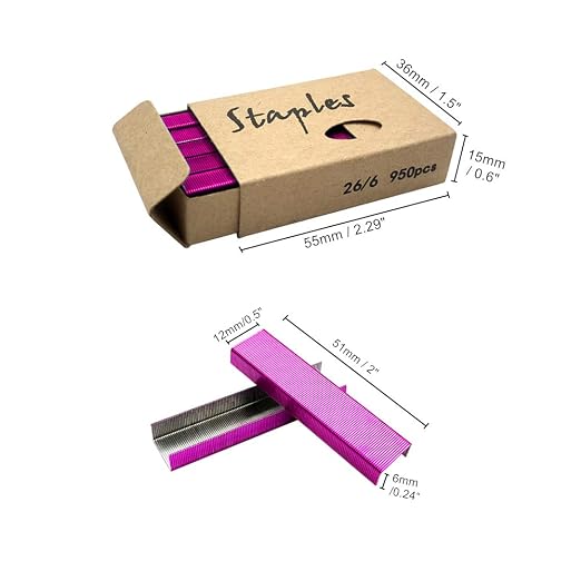 Rose Red 26/6 Standard Staple Set 12mm Width 1000/Box 4 Boxes/Pack 4000 Count - Image 2