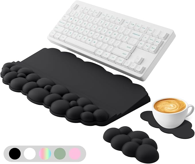 Ergonomic Wrist Rest for Keyboard and Mouse, Soft Memory Foam Cloud Keyboard by Lomil