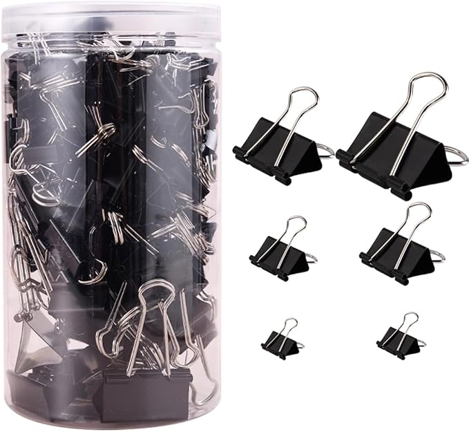 200PCS Binder Clips Paper Clamps Assorted Sizes, Mini and Micro, 6 Sizes by Unknown
