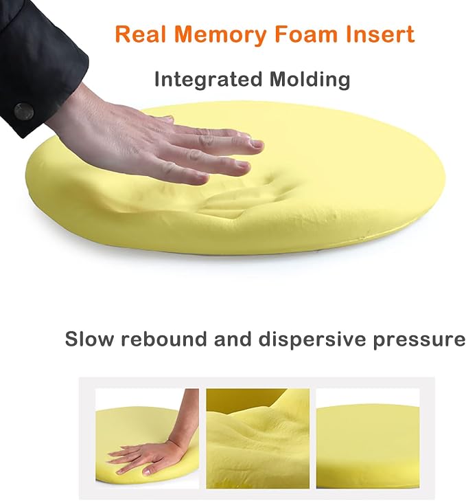 Sigmat Memory Foam Seat Cushion Anti-Slip Soft Round Chair Pad 18 Inch Geometric - Image 3