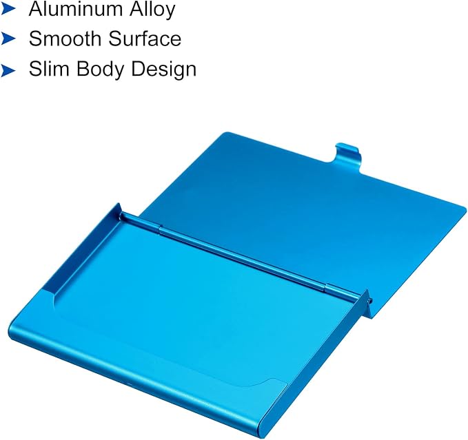 PATIKIL Business Card Holder, 2 Pieces Aluminum Alloy Flip Cover Slim Name - Image 4