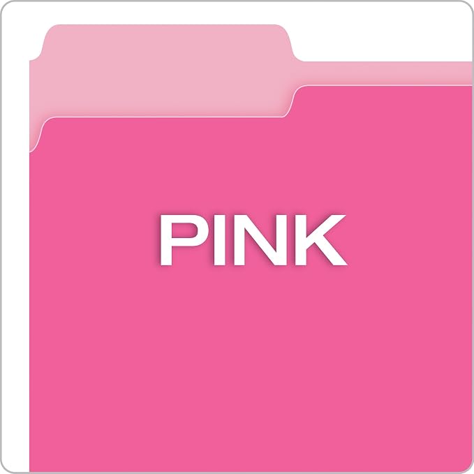 Pendaflex Pink File Folders, 100 Pack, Letter Size, Durable Pink Folders - Image 4