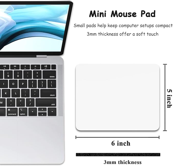 Dapesuom Small Mouse Pad, 5 x 6 Inch Thick Rubber Premium-Textured Non-Slip - Image 2