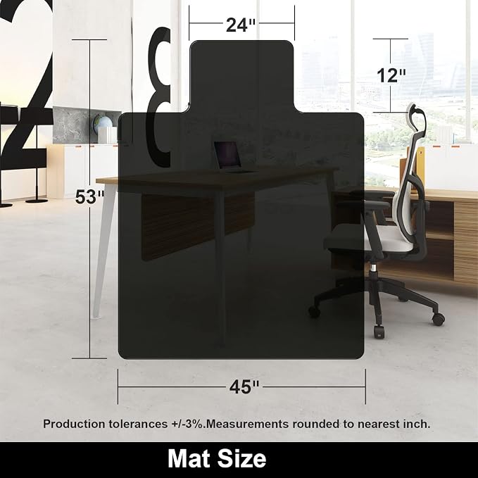 AiBOB Office Chair Mat for Hardwood Floor, 45 X 53 inches, Hard Floor Chair - Image 6