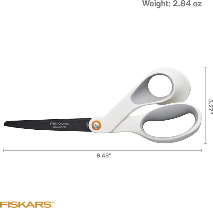 Fiskars 8” Premium Non-Stick Comfort Grip Scissors Ideal - Image 7