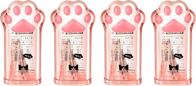 4 Pcs Cute Pink Pencil Sharpener Kawaii Small Manual Cartoon Cat Paw Plastic by Unknown