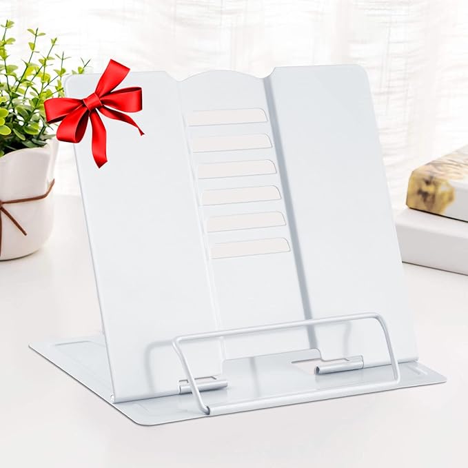 MSDADA Desk Book Stand Metal Reading Rest Book Holder Adjustable Cookbook by ColoryourlifewithMSDADA