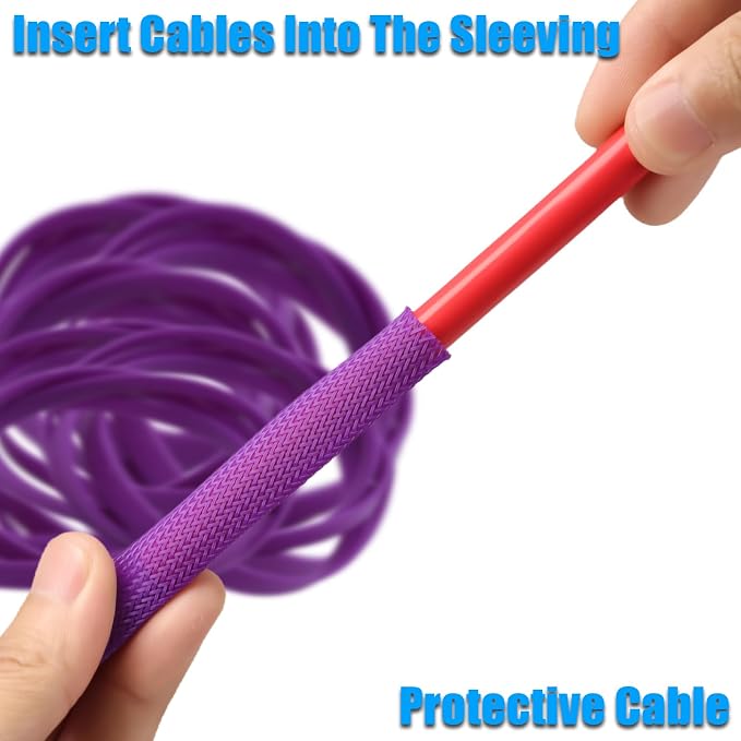 25ft PET Expandable Braided Cable Sleeve 1/4inch Pet Braided Cable Sleeve - Image 4