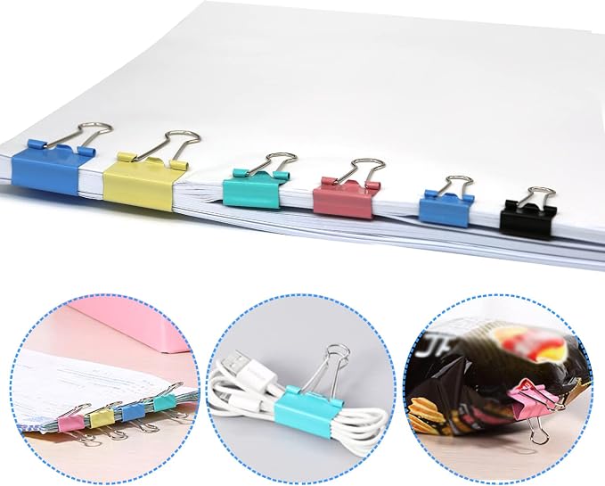 Paper Clips Binder Clips, Colored Paperclips Large Medium Small, Binder Clip - Image 7