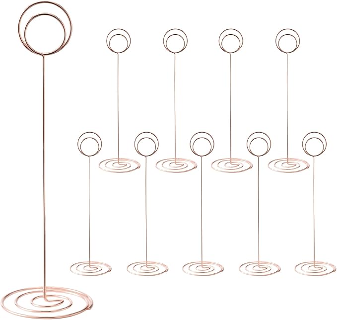 Hoewina 10Pcs Place Card Holder, Table Number Holders, Wire Picture Holder by Hoewina