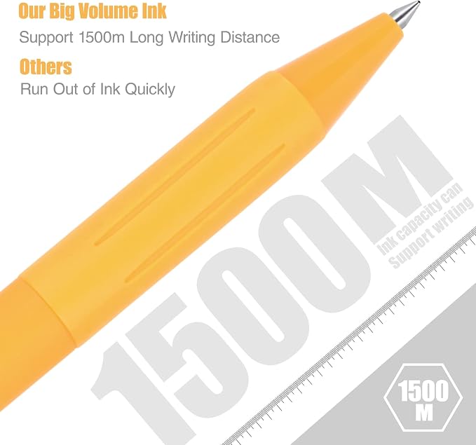 Drawdart 14-Pack Ballpoint Pens, Medium 1.0mm Black Ink Cute Pen - Image 7