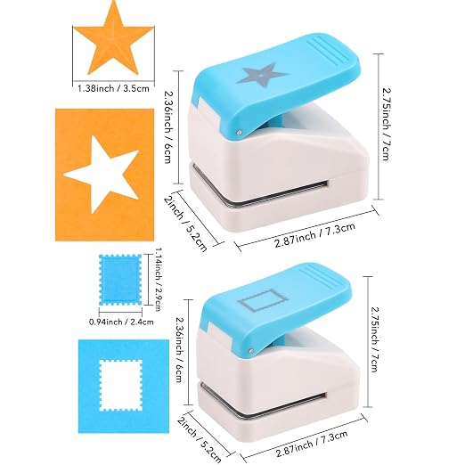 2Pcs/Set 3D Postage Stamp and Star Embossing Punch; Punches Score Tools - Image 5