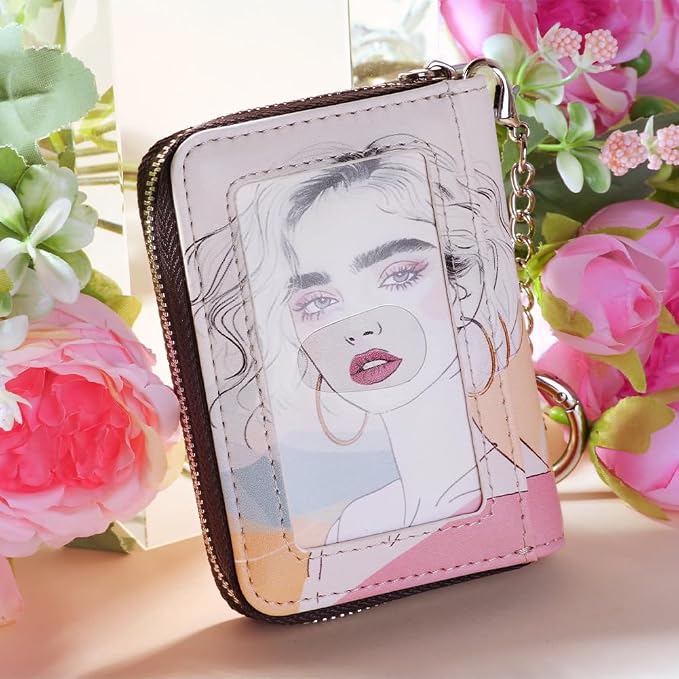 FurArt Zipper Wallet Women, RFID Blocking Credit Card Wallet, Business Card - Image 4