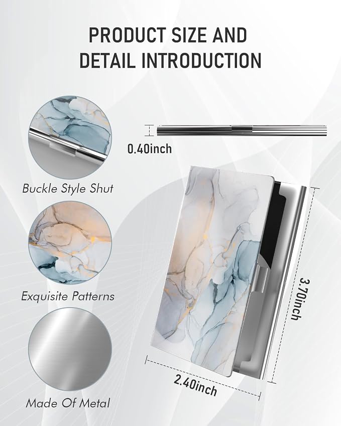 Business Card Metal Slim Organizer, Professional Stainless Steel Square Pocket - Image 3