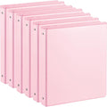 SUIN 1-inch 3 Ring Binder with 2 Interior Pockets, and School Use, 6 Pack by SuinOffice