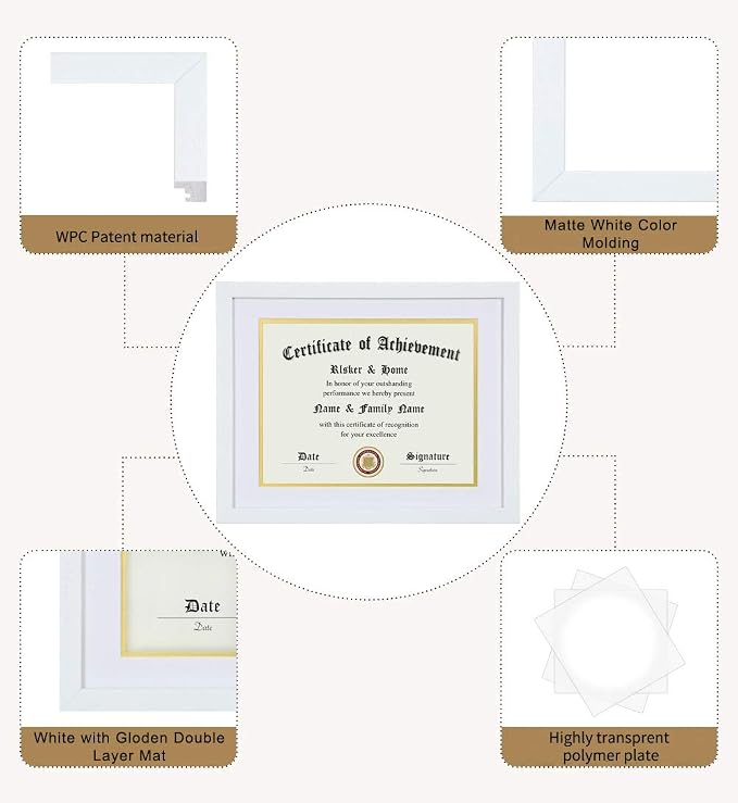 ELSKER&HOME 8.5x11 Diploma Frame White - Image 5