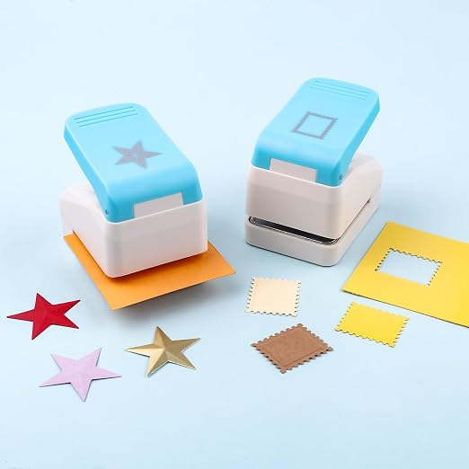 2Pcs/Set 3D Postage Stamp and Star Embossing Punch; Punches Score Tools - Image 2