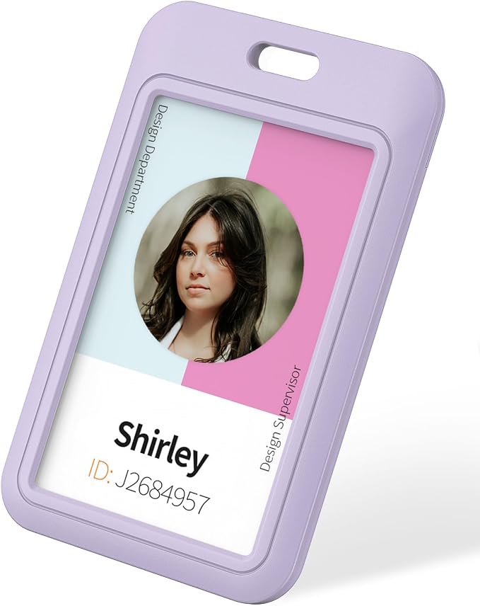 Uniclife 1 Pack Sliding ID Badge Holder Vertical Hard Plastic Case by UnicLife