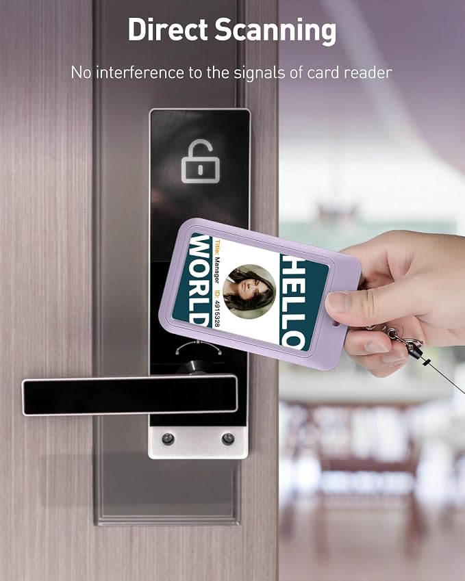 Uniclife 1 Pack Sliding ID Badge Holder Vertical Hard Plastic Case - Image 3