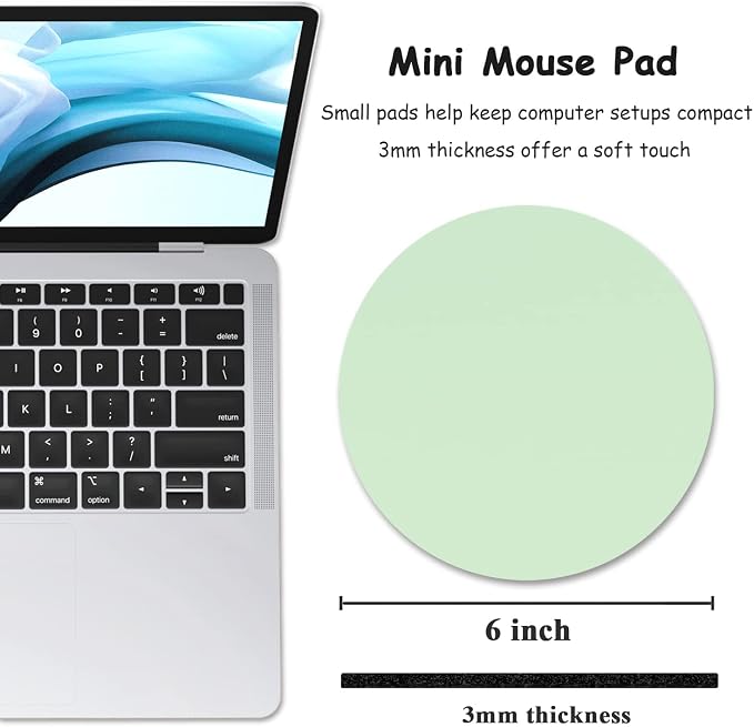 Dapesuom Small Mouse Pad, 6 x 6 Inch Thick Rubber Premium-Textured Non-Slip - Image 2