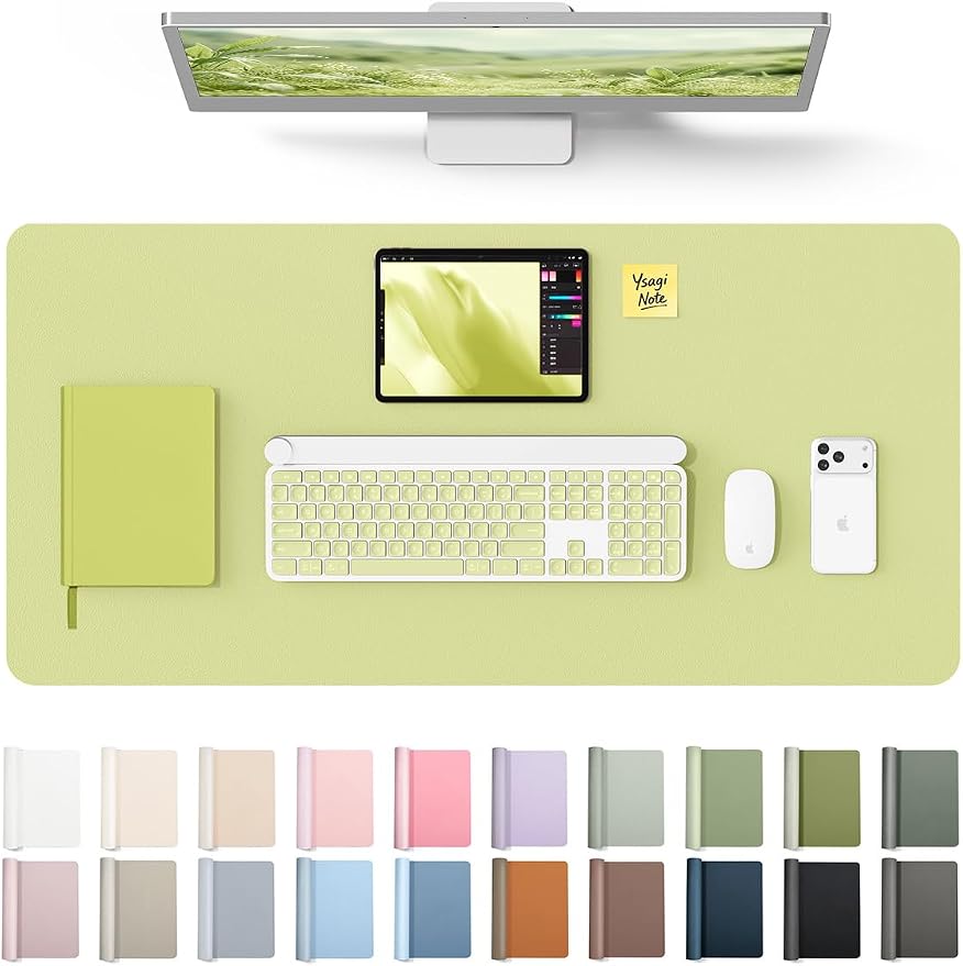 YSAGi Leather Desk Protector, Office Mat, Large Mouse Mat, Non-Slip PU Leather by YSAGi