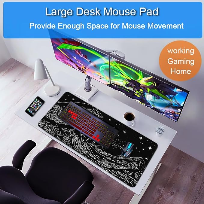 Large Mouse Pad, 31.5x15.7 inch Large Extended Gaming Computer Keyboard Mouse - Image 6