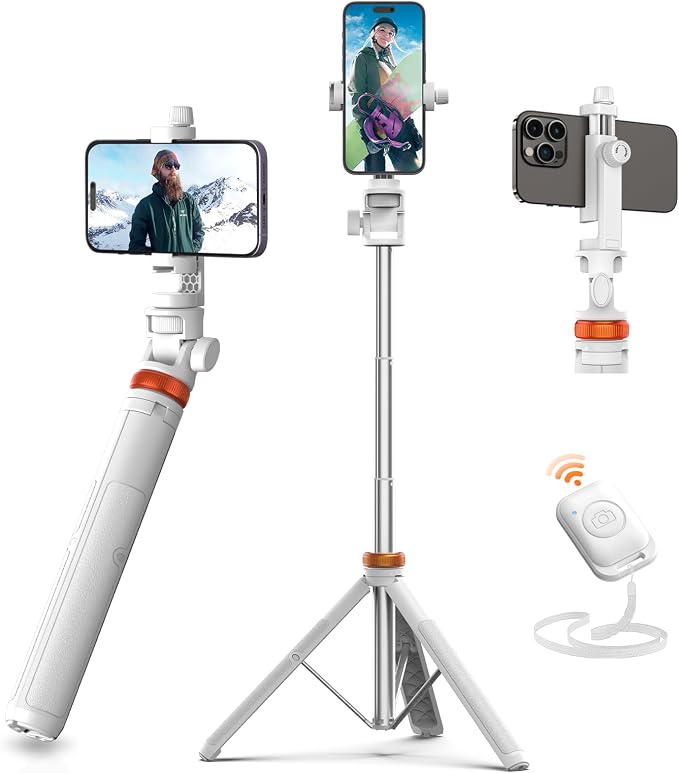 EUCOS 62" Tripod for iPhone, Sturdy Selfie Stick Tripod by EUCOS