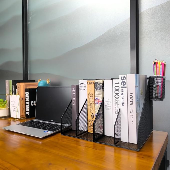 2 Set Desk Organizers, Metal Desk Magazine File Holder and 1 Pen Holder - Image 7
