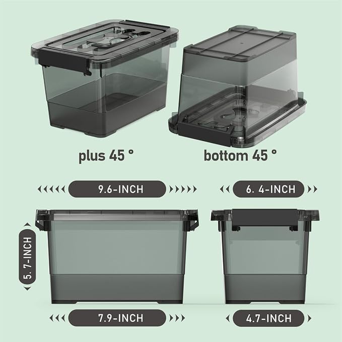 6 Pack Clear Black Plastic Storage Bins - Image 2