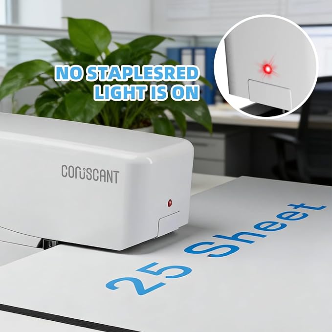 Coruscant Electric Stapler, No Jam Easy Reload, 25 Sheet Automatic Staplers - Image 3