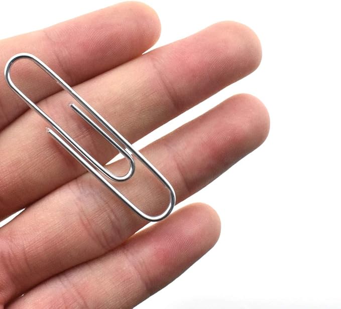 HAHIYO Paper Clips Large 2 inches Length Silver Paperclips Vinyl Coated Prevent by HAHIYO