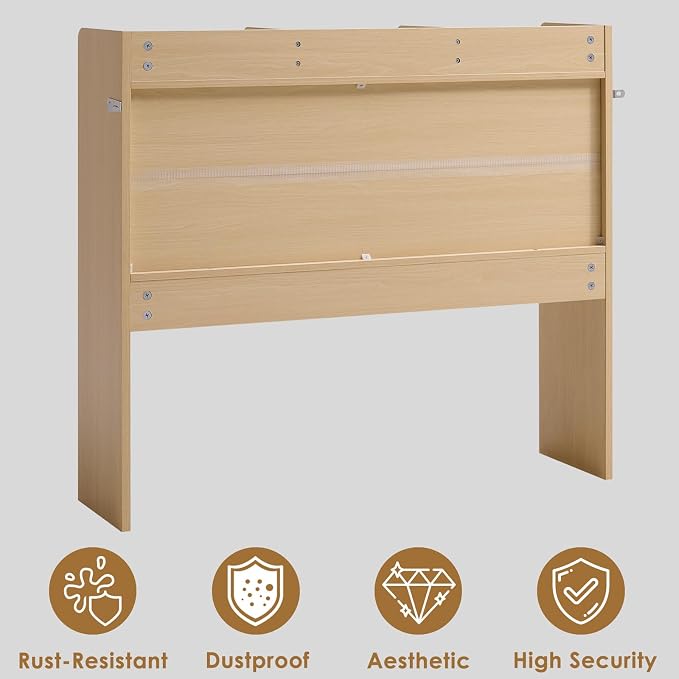 Nromant Desktop Bookshelf, Wooden Desk Storage Hutch - Image 7