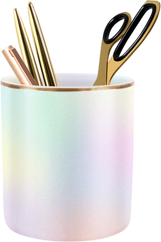 Cute Pen Holder for Desk, Pencil Cup Holder Desktop Stationery Makeup Brush by WAVEYU