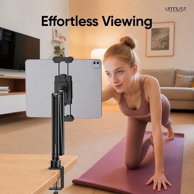 Urmust Tablet Stand for Desk, Adjustable iPad Holder for Bed, 360° Rotation - Image 3