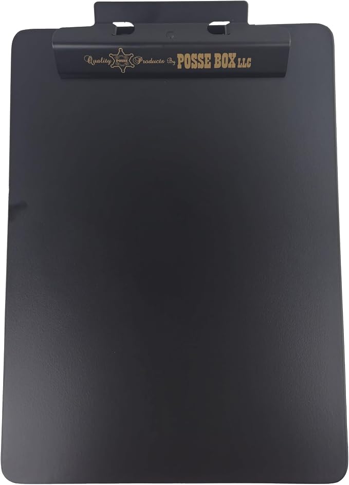 Posse Box - Flat Clipboard Letter-Sized LR-125-PCBla · Black Powder-Coat · by PosseBox