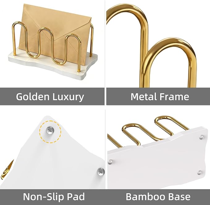 Mail Holder Organizer Countertop, Metal Mail Sorter - Image 4