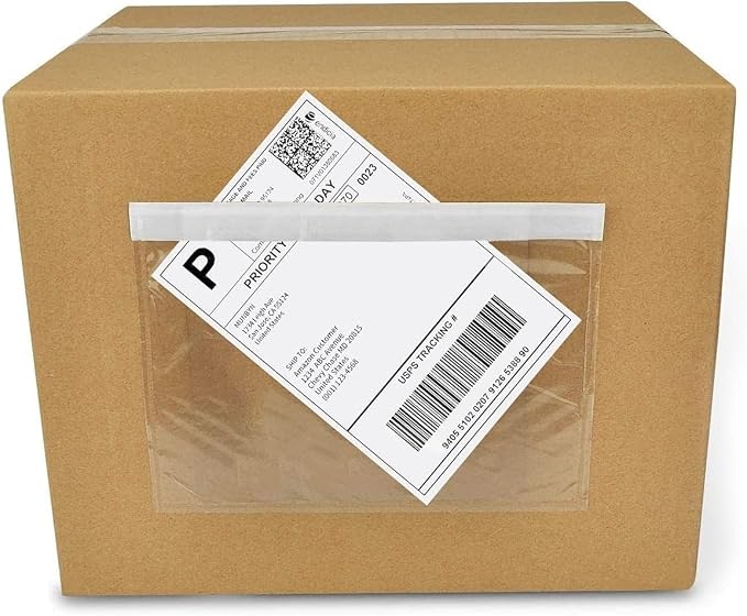 Coopaty 6" x 9" Adhesive Packing List Envelopes Clear Plastic Mailing Shipping - Image 3