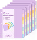 SUNEE 8 Tab Binder Dividers, Plastic Dividers by SUNEE