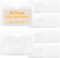 30 PCS Clear Adhesive Pockets, 3.3" x 2.4" Plastic Index Card Holder Labels by Kyuionty