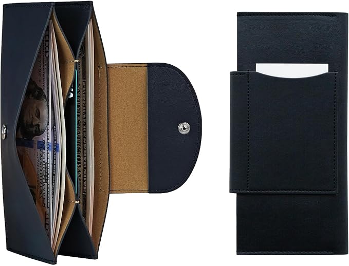 carrotez All-in-One Long Bifold 2-Tier PU Leather Wallet by Carrotez