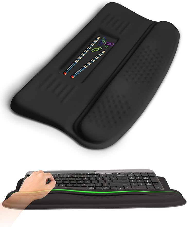 Ergonomic Wave Wrist Rest with Keyboard Stand, Cushioned Palm Rest, Comfortable by KUOSGM