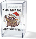 I'm Fine This Is Fine Acrylic Cosmetic Pencil Pen Holder Cup, Funny Raccoon by Unknown