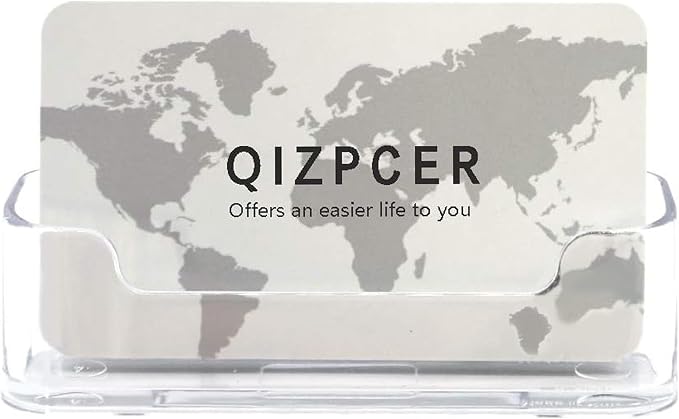 Qizpcer 8 Pack Plastic Business Card Holder - Image 5