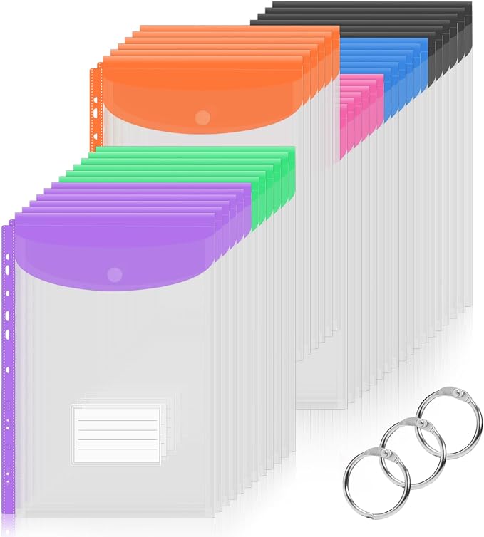36 Pack Binder Folders with Pockets 11 Holes Expandable Dividers by Surcotto