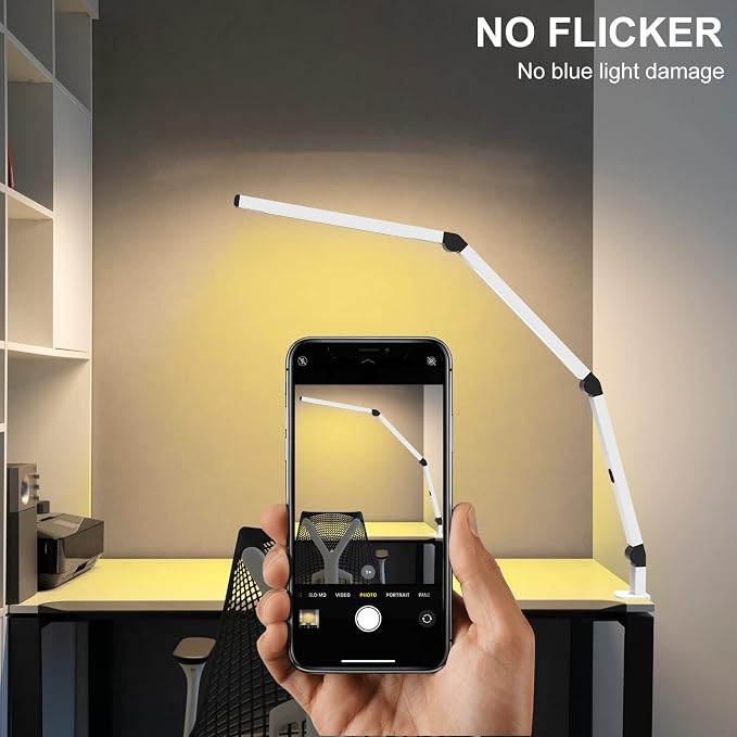 Micomlan LED Desk Lamp with Clamp, Dual Light Table Lamp with Adjustable Swing - Image 2
