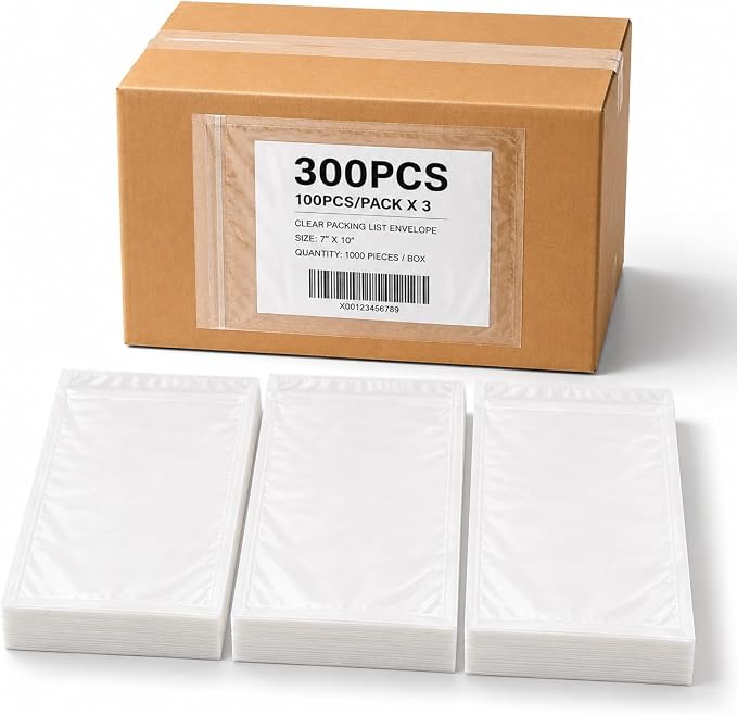 300 Pack 7"x10" Shipping Label Sleeves, Packing Slip Pouches, Packing List by LDXDRU