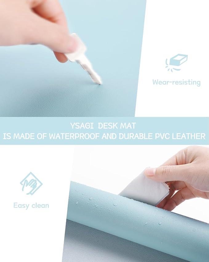 YSAGi Non-Slip Leather Desk Pad L Size, Waterproof Laptop Computer Desk - Image 5